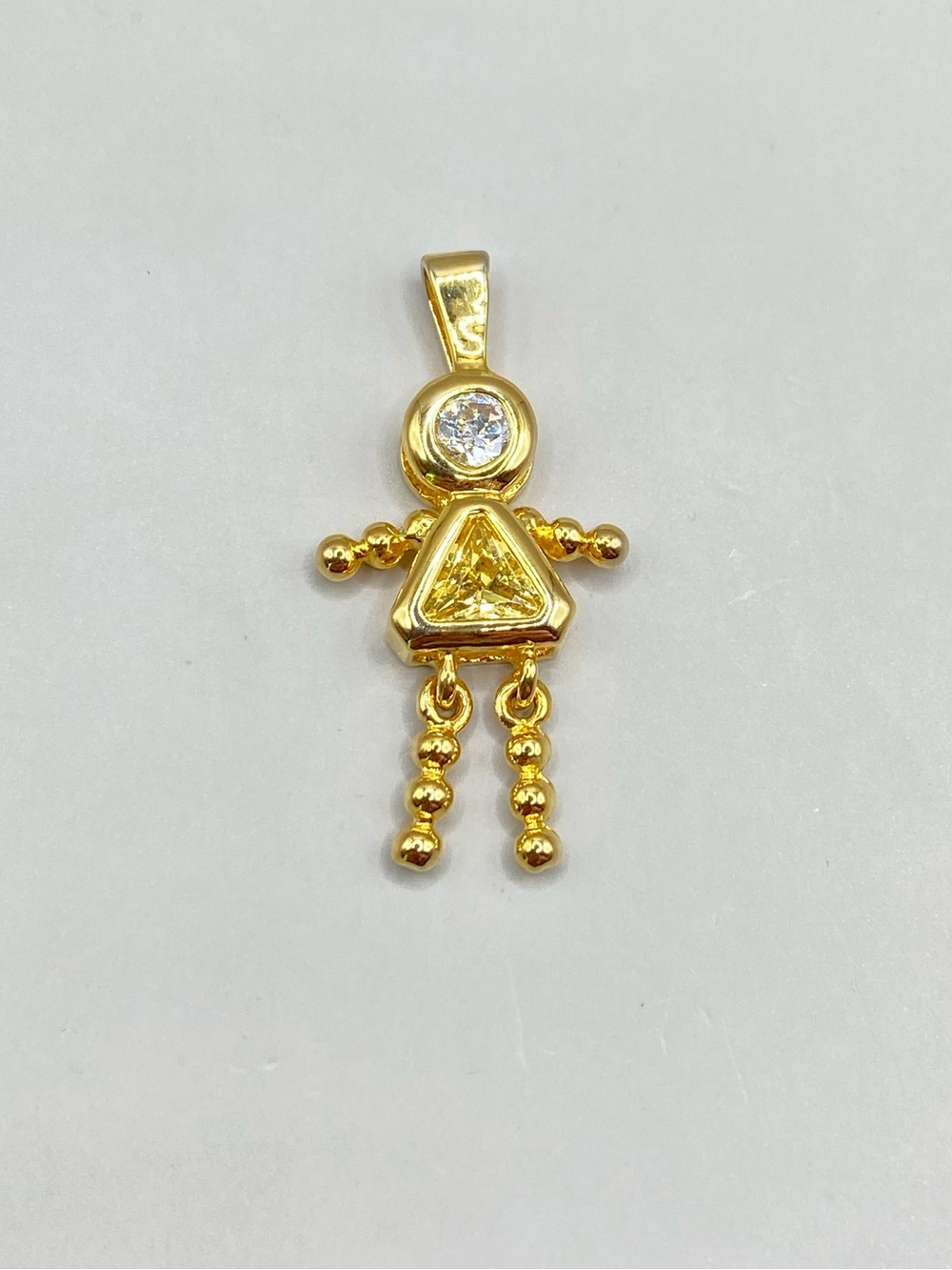 Gold Plated Sterling Silver November Girl Yellow Gemstone Birthstone Charm